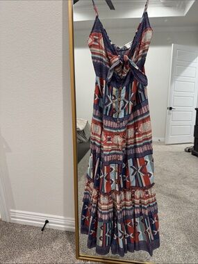 Veronica Beard Boho Tiered Button-Front Maxi Dress